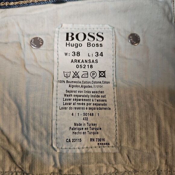 HUGO BOSS Arkansas Mens Jeans W38 L34 Blue Jeans‎ Designer - Picture 4 of 10